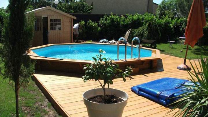 Piscine structure bois design Saint-Louis